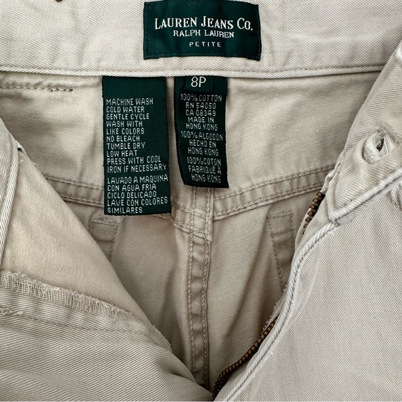 Lauren Jeans Co Ralph Lauren khaki capri pants trousers high rise 8P 100% cotton - Picture 6 of 6